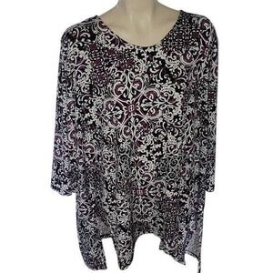 ANYWHERE BY CATHERINE'S  Asymmetrical Long Sleeve Tunic Plus Size 2X career comf